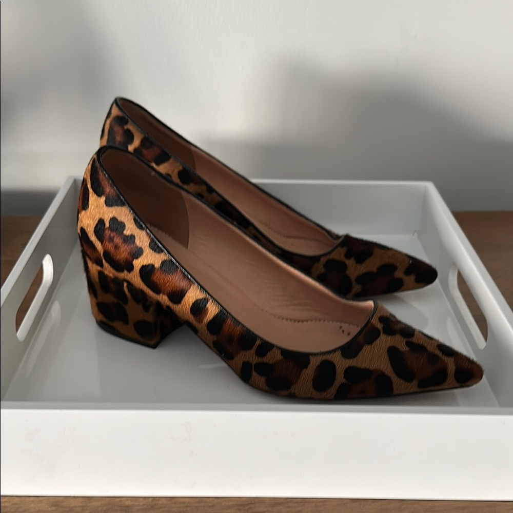 J. Crew Animal Print Block Heel Pumps